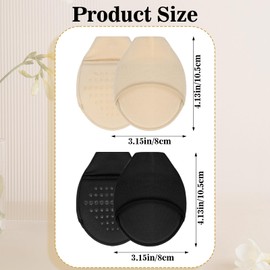 4 Pairs Socks For Heels Toe Socks Women Toe Covers For Women Half Socks For Women Ball Of Foot Cushion Socks Women's Toe Cover No Show Liner Half Socks For Heels With Padding Toe Topper Liner Socks