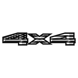 Tower Decals 2 x Black & White Matte 4x4 3D American Flag Truck Bed Vinyl Decal Patriotic