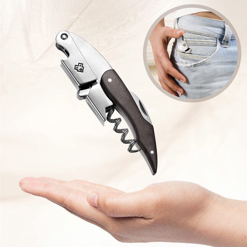 CORKAS ソムリエナイフ ワインオープナー コルク抜き 栓抜き プロ 木製ハンドル ウェイター＆バーテンダー向け