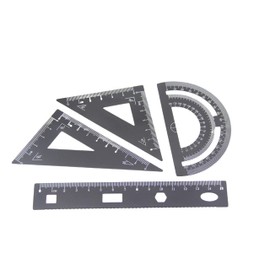 4Pcs Aluminum Triangular Scale Ruler Set Aluminum Alloy Scale Ruler Drafting Tool Black Drawing Ruler, for Students, Draftsman and Engineers, Metric