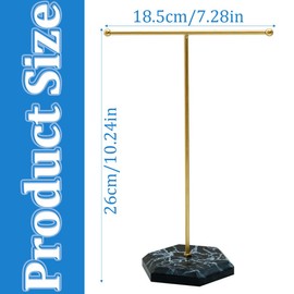 WeddHuis Jewellery stand, metal T-bar jewellery holder, necklace stand, earring holder, jewellery tree, chain holder, jewellery organiser, jewellery storage for bracelets, rings, chains, earrings