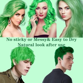 HaiolorPro Green Hair Colour Wax Temporary, Temporary Hair Dye for Kids, Hair Makeup Paint Wax for Parties or Cosplay, Hair Coloring Products No Messy
