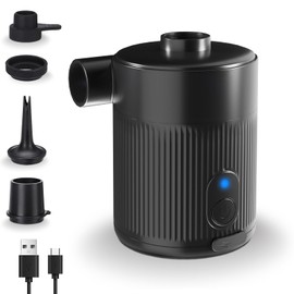 ZAPLIT Portable Electric Air Pump for Inflatables | 2-in-1 Fast Inflation & Deflation with Extended Nozzle (Stable Airflow) | 4 Nozzles + Storage Bag for Airbed, Pool | Overheat Protection