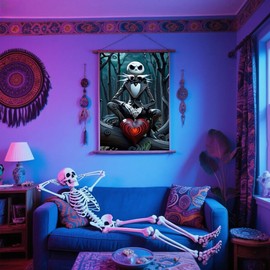 GXGLLPZBY 5D Diamond Painting Kits for Beginners,DIY Horror Jack Diamond Art Kits for Adult, Full Round Diamond Dot Gem Art Kits,Home Wall Decoration 11.8x15.8 Inches