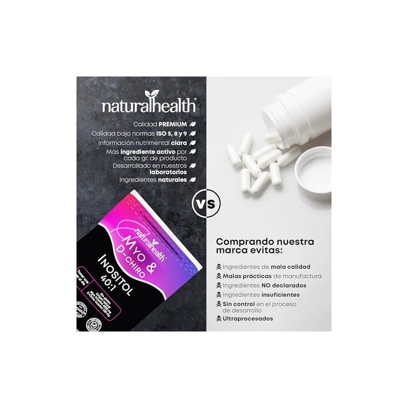 Natural Health. Myo D-Chiro Inositol Ratio 401. Polvo 246 g.