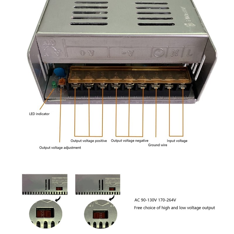 YY‑500‑24 Switching Power Supply AC 90‑264V to DC 24V 20.9A