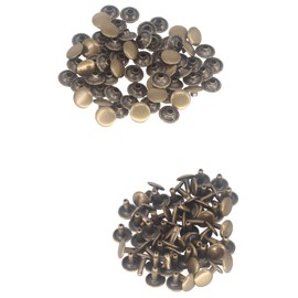 WedDecor Double Cap Leather Rivets 7mm Snap Fastener Tubular Metal Press Stud Rivets for Fabric, Bag Making, DIY Leather Craft, Cloth Repairing, Shoe Decoration, Bronze, 100pcs