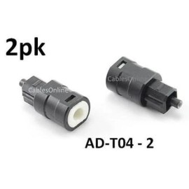 CablesOnline 2-PACK Mini Optical Female to Digital Optical Toslink Male Audio Adapter