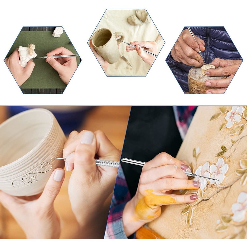 2pcs Clay Needle Tools, Feather Wire Texture Tool for Clay