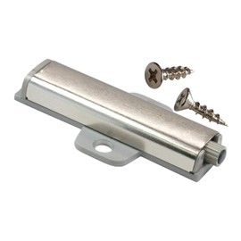 Rok Hardware Slim Brushed Nickel Drawer Cabinet Door Push Touch Latch Kitchen Home (10 Pack, Cross)