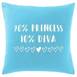 Hippowarehouse 90% Princess 10% Diva Printed bedroom accessory cushion cover case 41x41cm