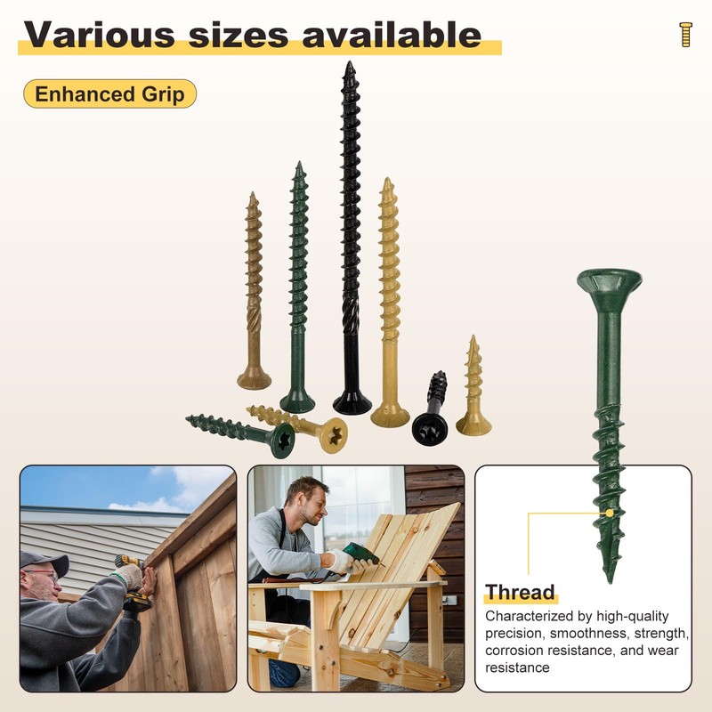 METALLIXITY Deck Screws (#10x2-1/2) 80Pcs, Carbon Steel Wood Screw Decking