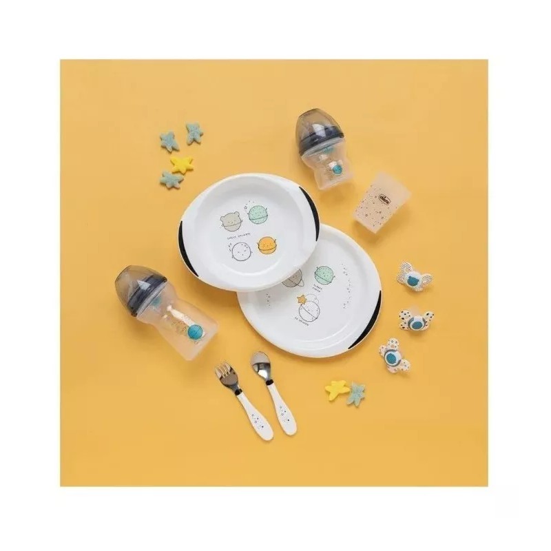 Chicco Set Alimentacion Chicco Plato + Vaso Cuchara + Tenedor