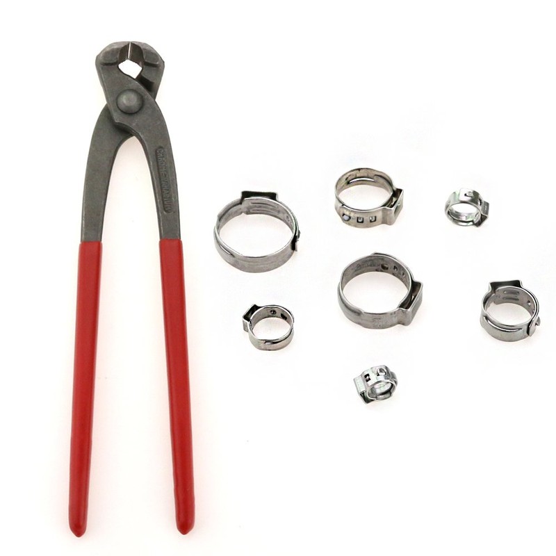 Hilitchi 70pcs Stainless Steel Single Ear Hose Clamps with Ear
