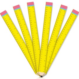 Affrolling 6 Pcs Pencil Shaped Wooden Rulers Bulk Wooden Ruler 12 Inch/30cm Measuring Rulers 2 Scale Pencil Wood Ruler Centimeter Ruler Standard Ruler Cute Ruler for Student Home Office