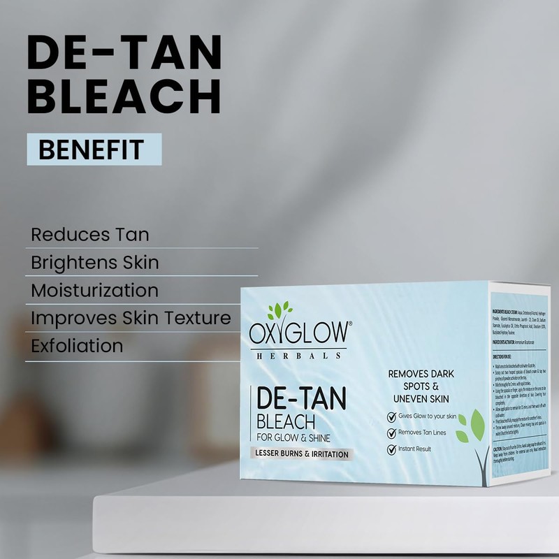 OXYGLOW D-Tan Bleach Cream for Tan Removal,Skin Brightening,Skin Toning &