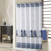 D DS CURTAIN Lighthouse Farmhouse Blue Sea Sailing White Printed