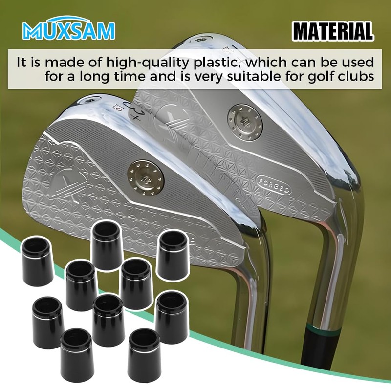 MUXSAM 10pcs .335 Black Golf Tapered Ferrules Compatible for Irons