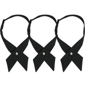 SUNTRADE Adjustable Tie for Women Girls School Uniform Cross Tie for Girls 3 Pack, Black X3
