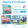 Magnetic Puzzle Book, 12-16-20 Pieces Puzzles for Toddlers 3 4
