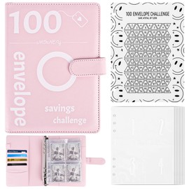 100 Days Money Book A5 Money Saving Challenge Book 25 Cards Money Folder for Saving for Couples, Offices, Home, School
