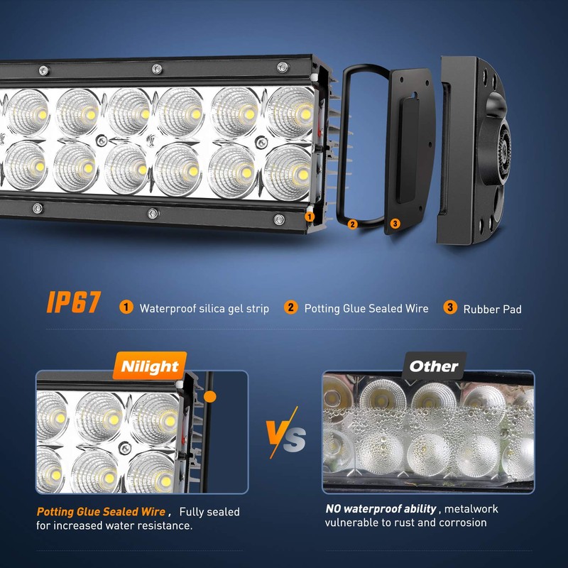 LED Light Bar Nilight 42Inch 240W Spot Flood Combo LED