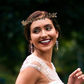 Birthday Crown of Thorns: Queen Crown Headband, Goddess Headpiece Wedding Princess Tiara Hair Accessories for Women Girls Bride Party