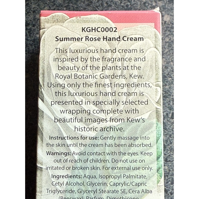 Royal Botanic Garden Kew - SUMMER ROSE Hand Cream 2.5