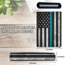 Qindaiwen Slim Wallet for Men, Pop Up Card Holder RFID Blocking Metal Wallet American Flag 02 Design Holds Up to 9 Cards, Pop Up wallet for Notes and Coins and Debit Cards