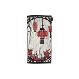 AOYEGO Chinese Lantern Hand Towel Festival Mid Autumn New Year Window Flower Cherry Culture Hand Towels Lightweight Decorative 30X15 Inch Soft Polyester-Microfiber for Kitchen