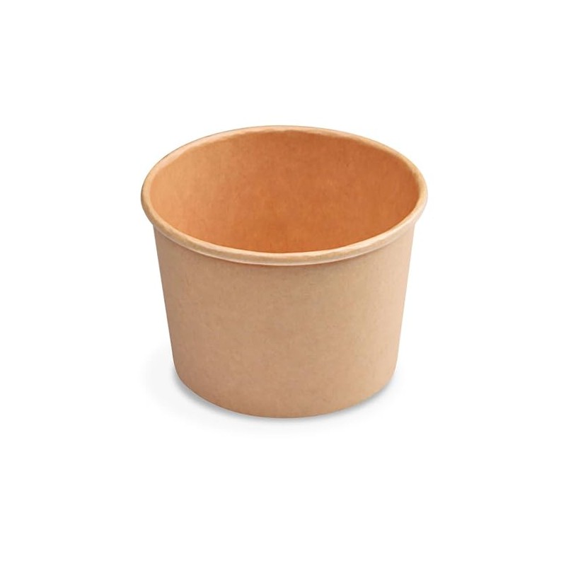 VEPATIM 100 ice cream cups made of kraft paper, brown,