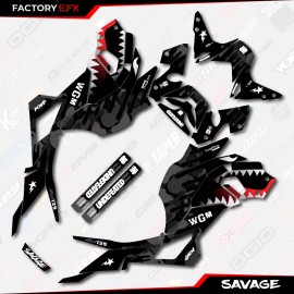 Factory EFX Black Savage Graphic Sticker kit fits Honda Grom 2017 2018 2019 2020 MSX125