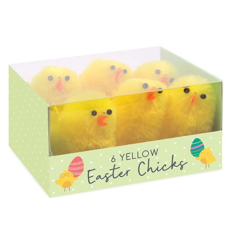 Pack Of 6 Small Fluffy Easter Chicks Cute Mini Yellow