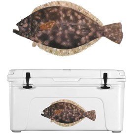 Skiff Life Flounder Fishing Decals - UV Protected Stickers for Fluke Fish Flounder Gig Anglers 9" X 5"