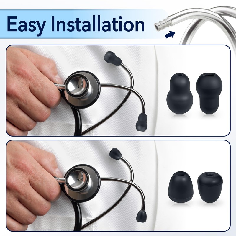 12Pcs Stethoscope Ear Tips Replacement for Littmann, Small/Medium Ear Tips