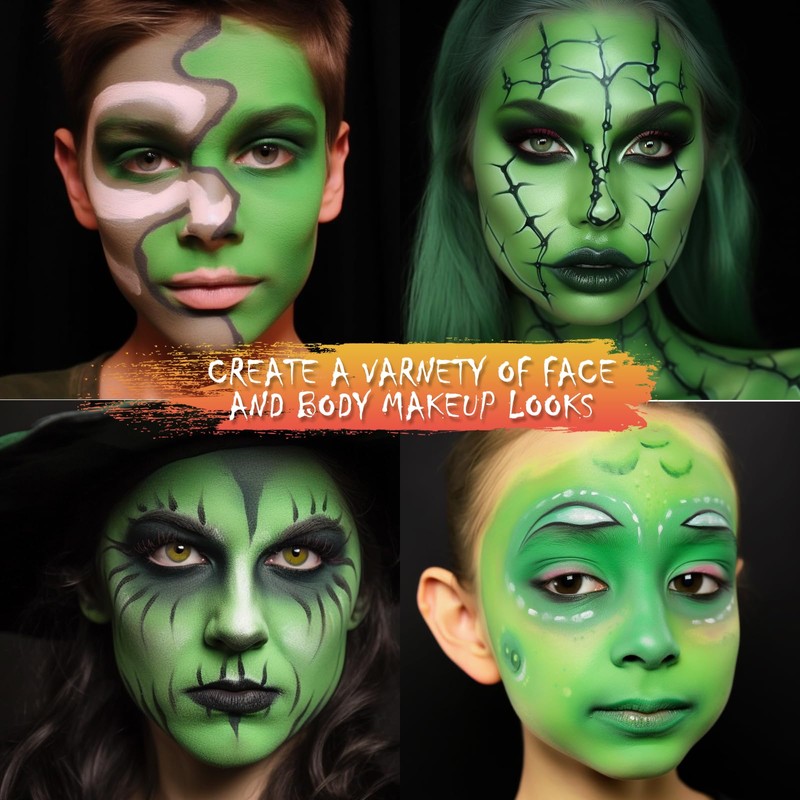 BOBISUKA Light Green Face Body Paint Liquid Texture Washable Non