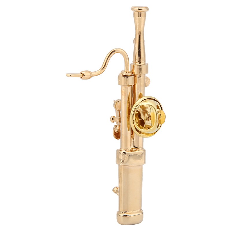 Gold Plating Copper Bassoon Musical Instrument Bassoon Brooch Pin with