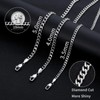 3.5mm Cuban Link Chains for Men, Silver Tone/Black/14K Gold Plated