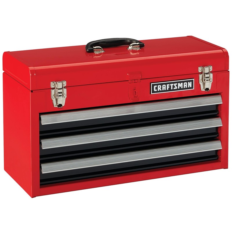 CRAFTSMAN 20-in Wide 3 Drawer Metal Tool Box With Ball-Bearing