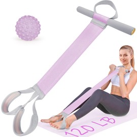 VANiGO Resistance Band with Handles, Elastic Exercise Band Resistance for Working Out 120lb Stretch Band for Exercise at Home Gym Workout Band for Body Stretching Muscle Training-Purple