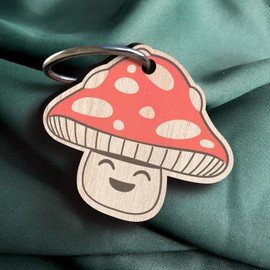 Glückspilz Schlüsselanhänger handgemacht aus Holz, Glücksbringer, Viel Glück, Glücksbringer Auto, Geschenk Viel Glück, Viel Erfolg, Herz Glücksbringer, viel Glück Geschenke