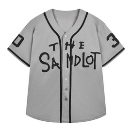Men's The Sandlot Baseball Jersey #30 Stitched The Sandlot Benny The Jet Rodriguez Movie Baseball Jersey (US, Alpha, X-Large, Regular, Regular, Grey 30)