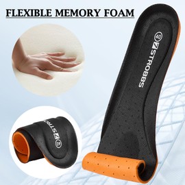 7STROBBS Memory Foam Einlegesohlen Damen & Herren, Dämpfung und Atmungsaktiv Einlagen für Sneaker Stiefel Laufschuhe, Weiche Schuheinlagen Komfort Sohlen für Wandern Laufen Sport, Grau EU44