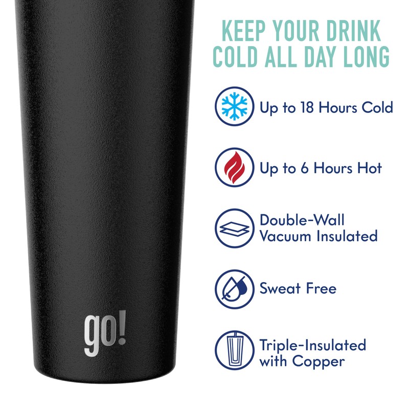 go! 24oz Stainless Steel Straw Tumbler with Triple Insulation &