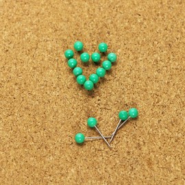 Tupalizy 1/8 Inch Small Round Ball Head Decorative Push Pins Map Thumb Tacks for Travel Map Art Picture Photo Canvas Bulletin Cork Board Wall DIY Craft Home School Office Use, 500PCS (Green)