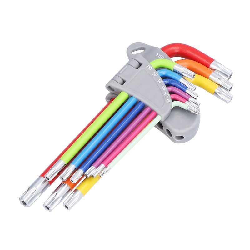 9Pcs Hex Wrench Star Colourful Long Arm Metal Key Tool