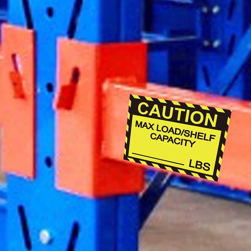 Remarkable Pallet Rack Capacity Label,3×4 Inch Caution MAX LoadShelf LBS