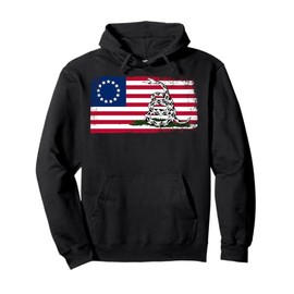 Betsy Ross Gadsden Snake flag Pullover Hoodie