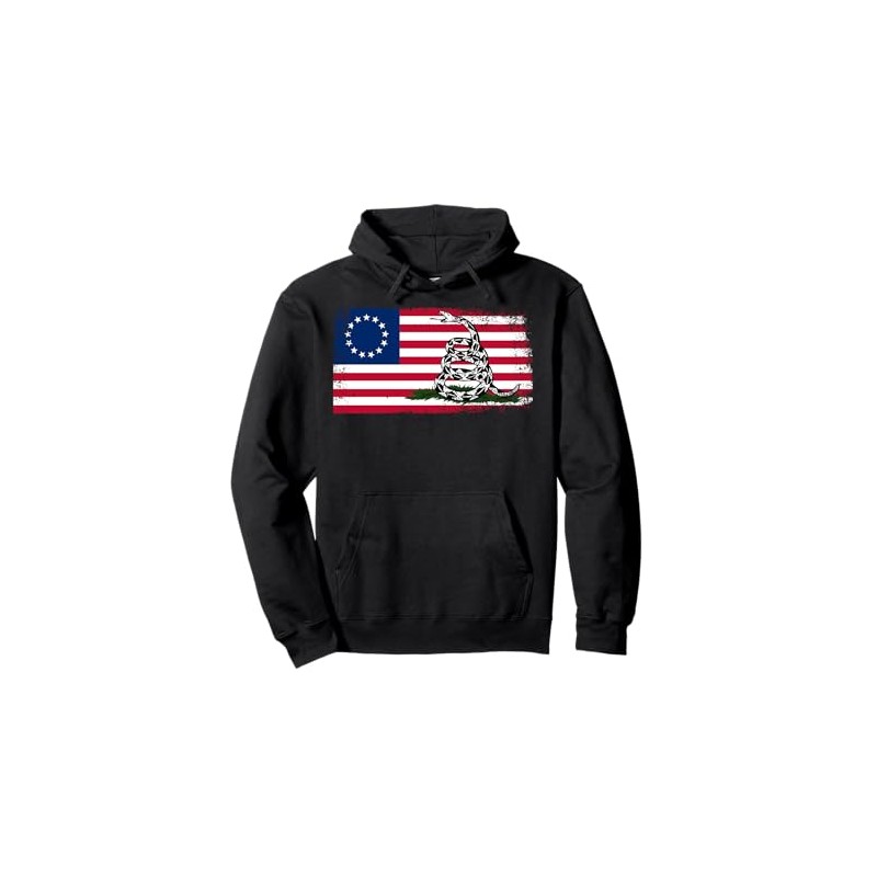Betsy Ross Gadsden Snake flag Pullover Hoodie