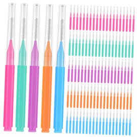 Gatuida 100 Pcs Cleaning Braces Brushes Interdental Tooth Cleaning Tools Portable Hygiene Flosser Picks Colors for Everyday Oral Care